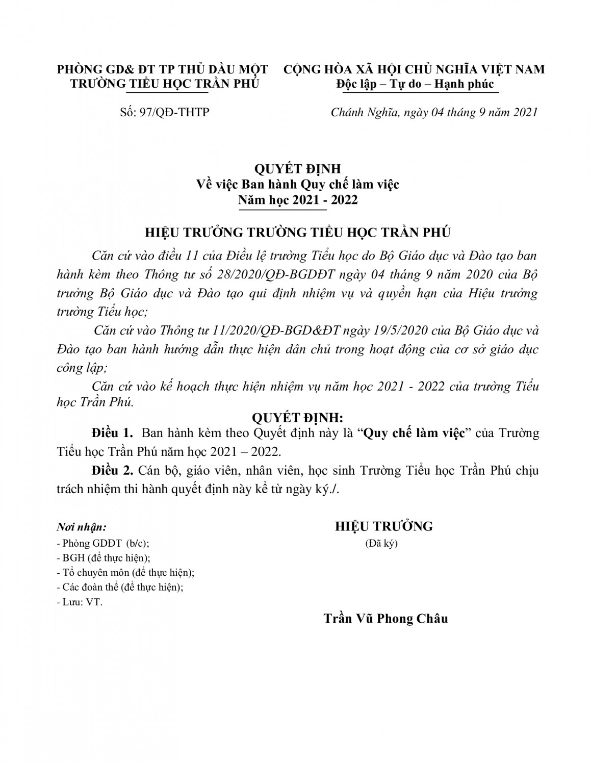 Quy chế làm việc