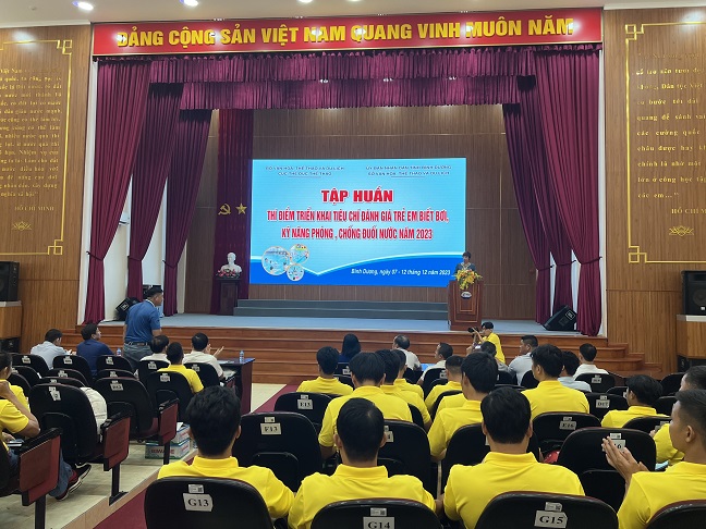 Tham dự tập huấn thí điểm triển khai tiêu chí đánh giá trẻ biết bơi, kỹ năng phòng, chống đuối nước
