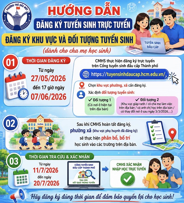 Hướng dẫn tuyển sinh trực tuyến năm học 2026 - 2027