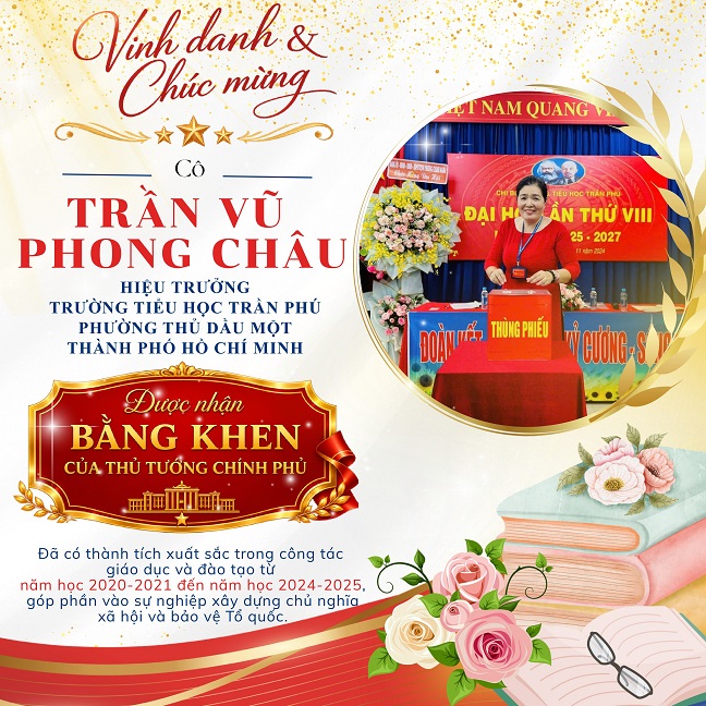 VINH DANH VÀ CHÚC MỪNG CÔ TRẦN VŨ PHONG CHÂU